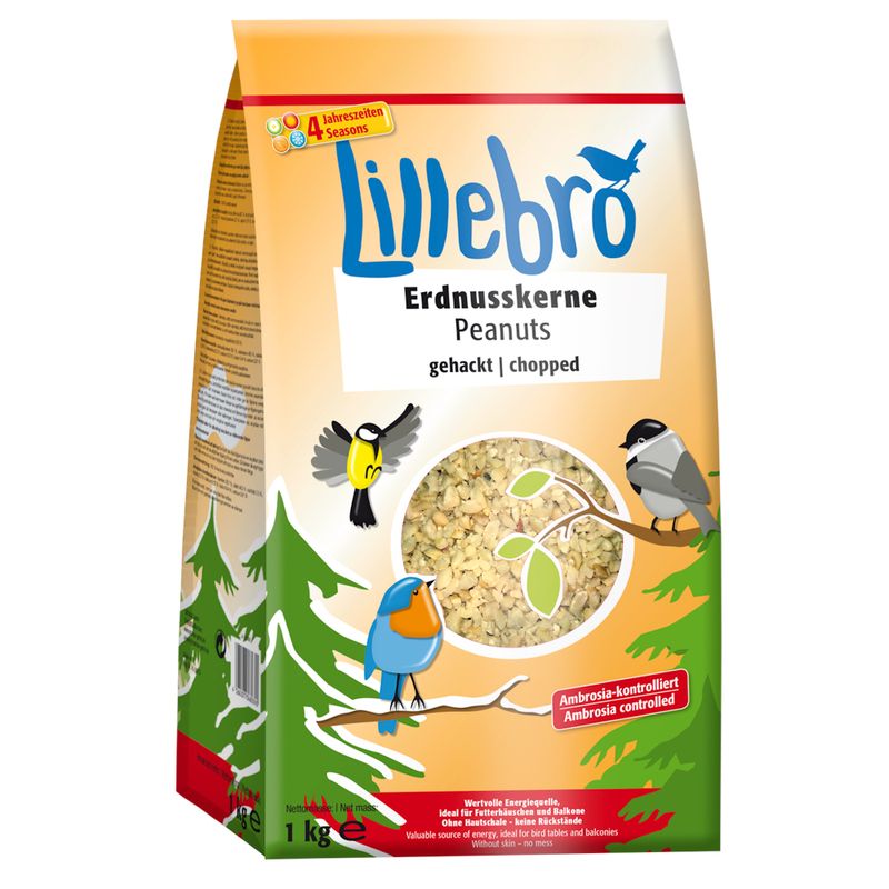 Lillebro Schalenfrei-Mix: Wildvogelfutter + Erdnusskerne + Sonnenblumenkerne % bei bitiba.de