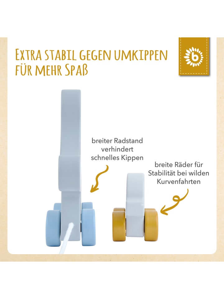 Bieco Spielwaren Nachziehelefanten Holz Tiko - ab 12 Monate in Grau günstig kaufen onesize