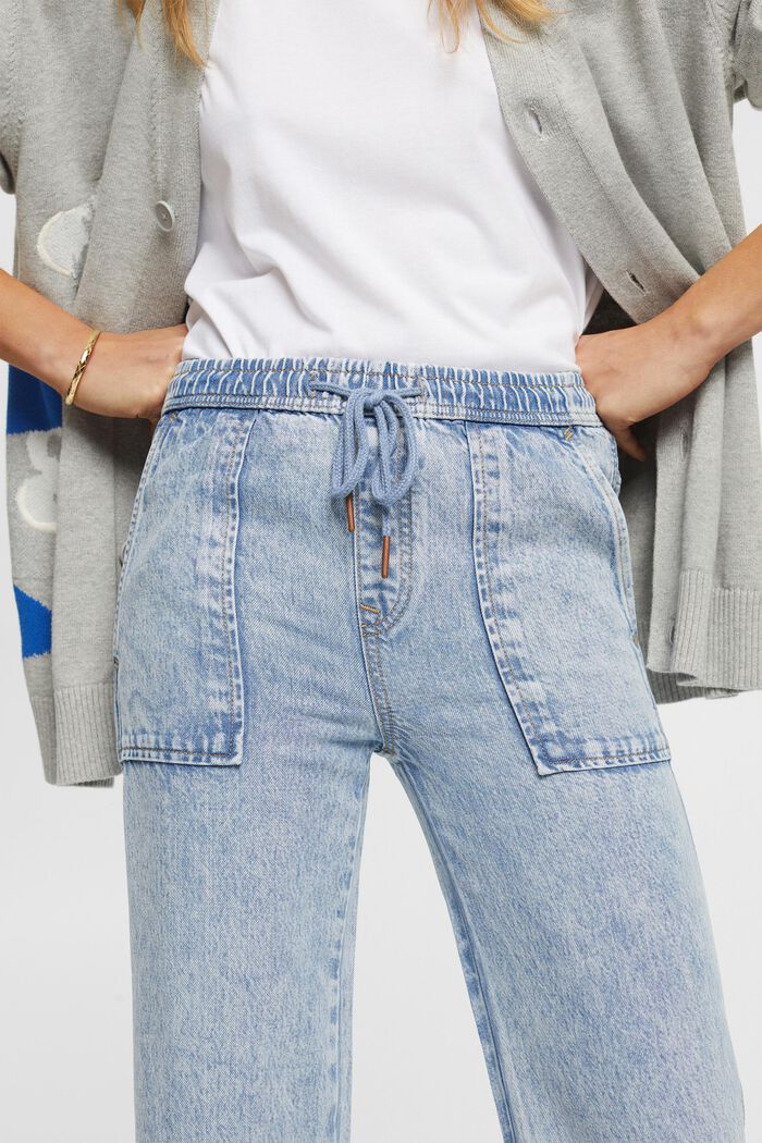 Weiche Jogger-Style-Jeans mit weitem Bein