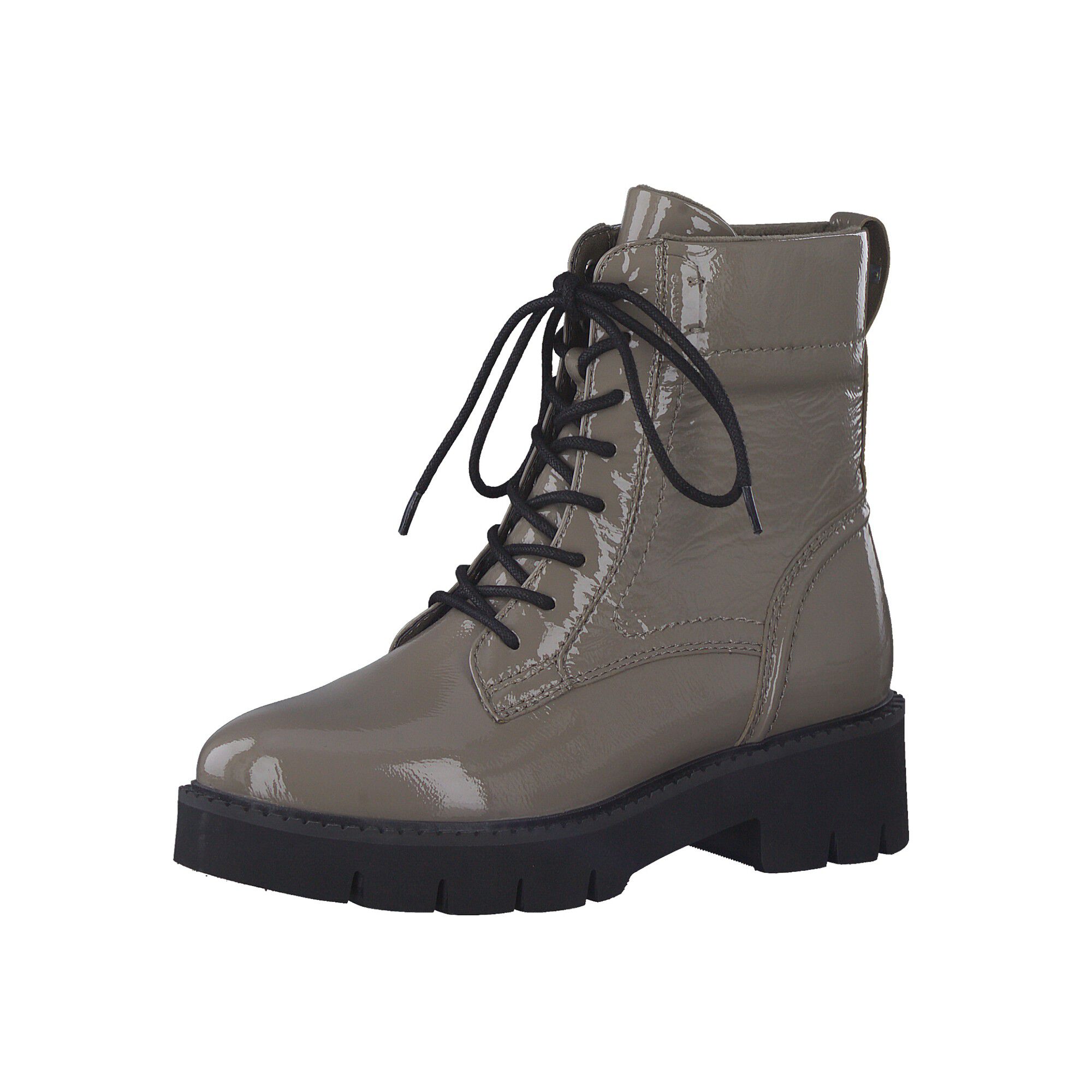 Bottines montantes lacets dessus cuir