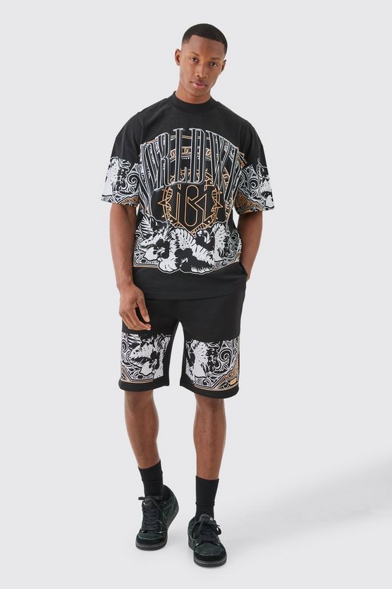 Oversize T-Shirt mit Worldwide-Print
