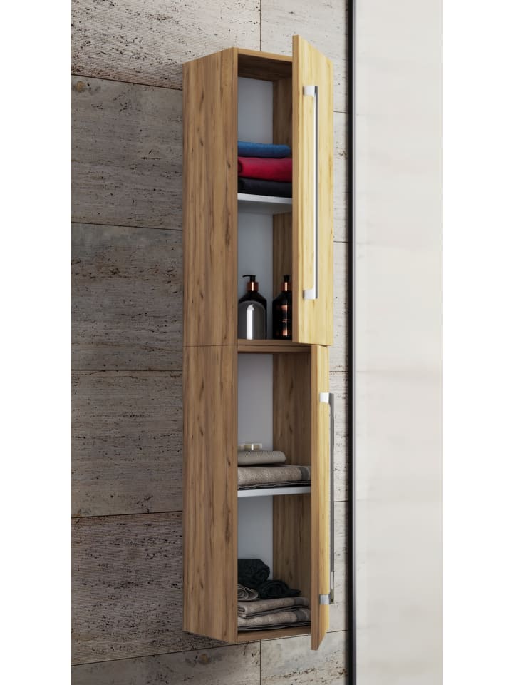 VCM  Holz Badmöbel Bad Hochschrank Badschrank Badinos 2 in Honig-Eiche günstig kaufen onesize