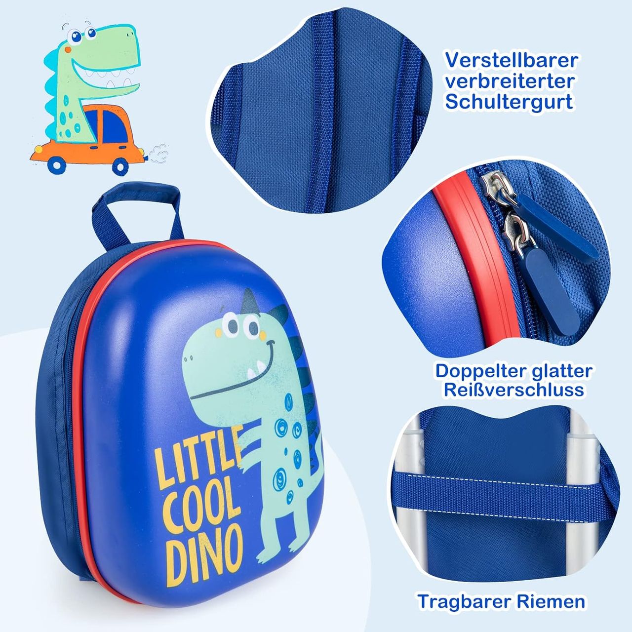Costway 2tlg Kinderkoffer   Rucksack, Kindertrolley aus Kunststoff