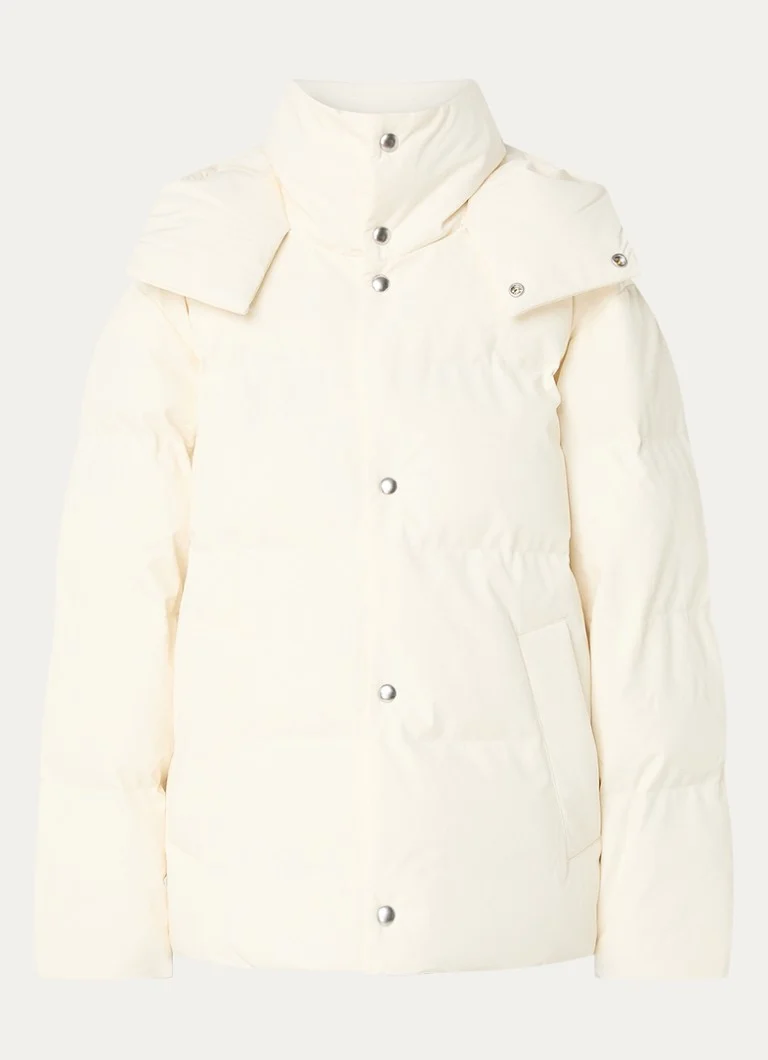 Jaqueta puffer Sandro com capuz e bolsos laterais.