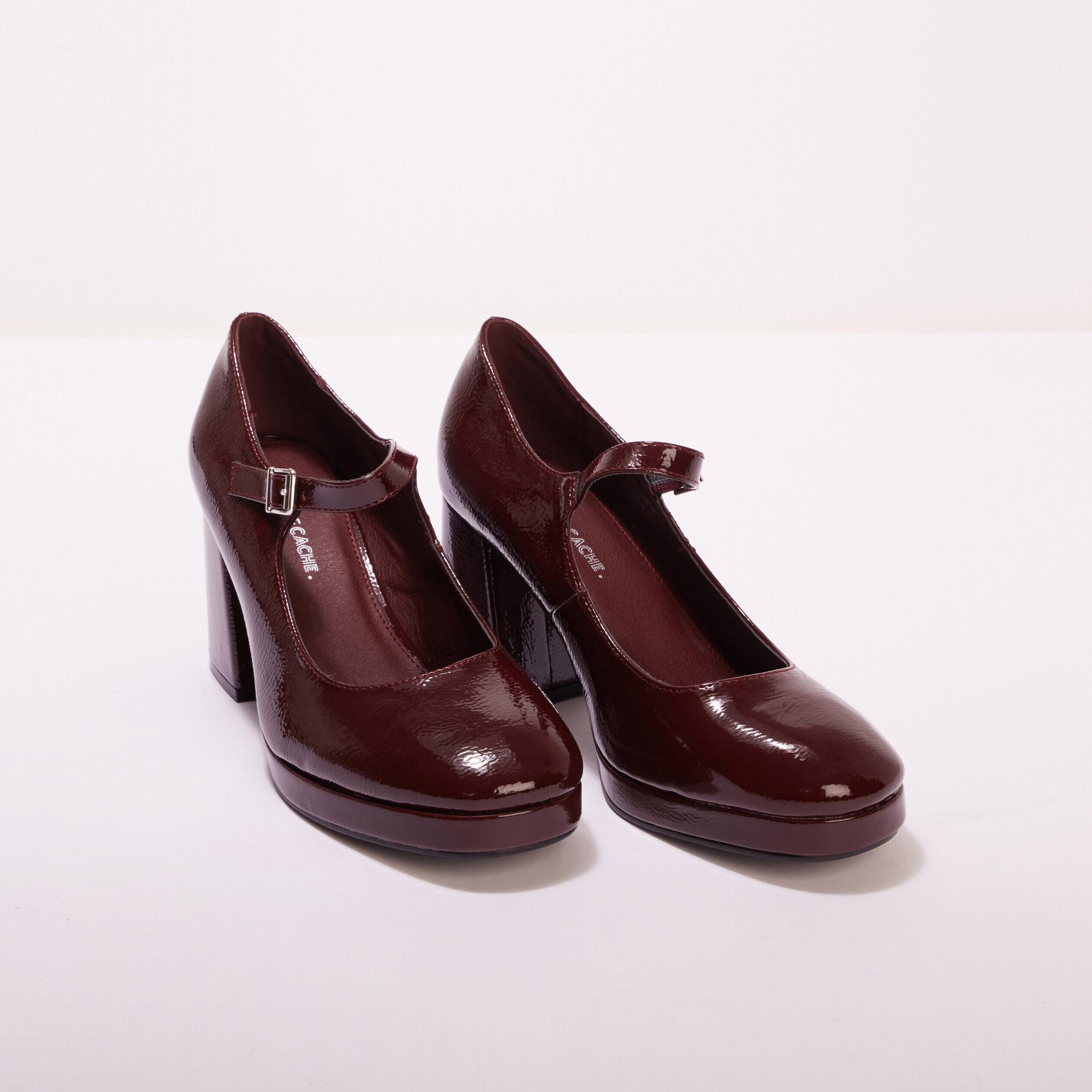 Babies vernies à talons prune femme | Cache Cache