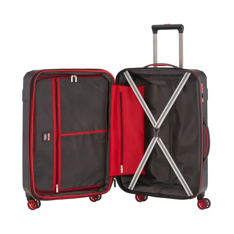 Travelite Trolley mit 4 Rollen 70cm M EXP Vector 79 Liter - Schwarz\/Rot