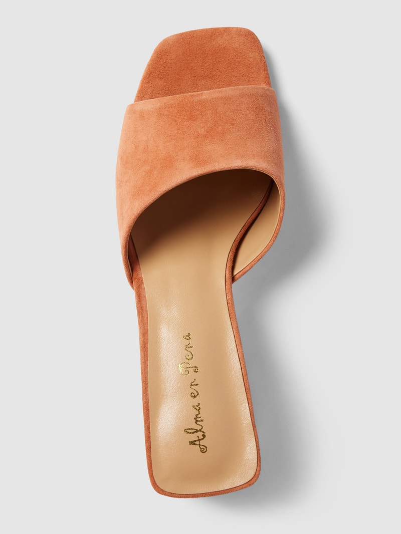 Pantoletten mit Ziersteinbesatz Modell 'Mule Clean' in orange