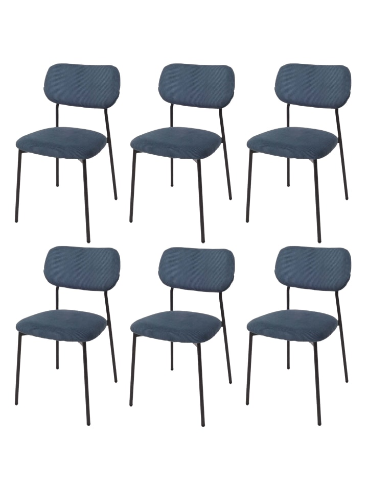 MCW 6er-Set Esszimmerstuhl O26, Blau günstig kaufen onesize