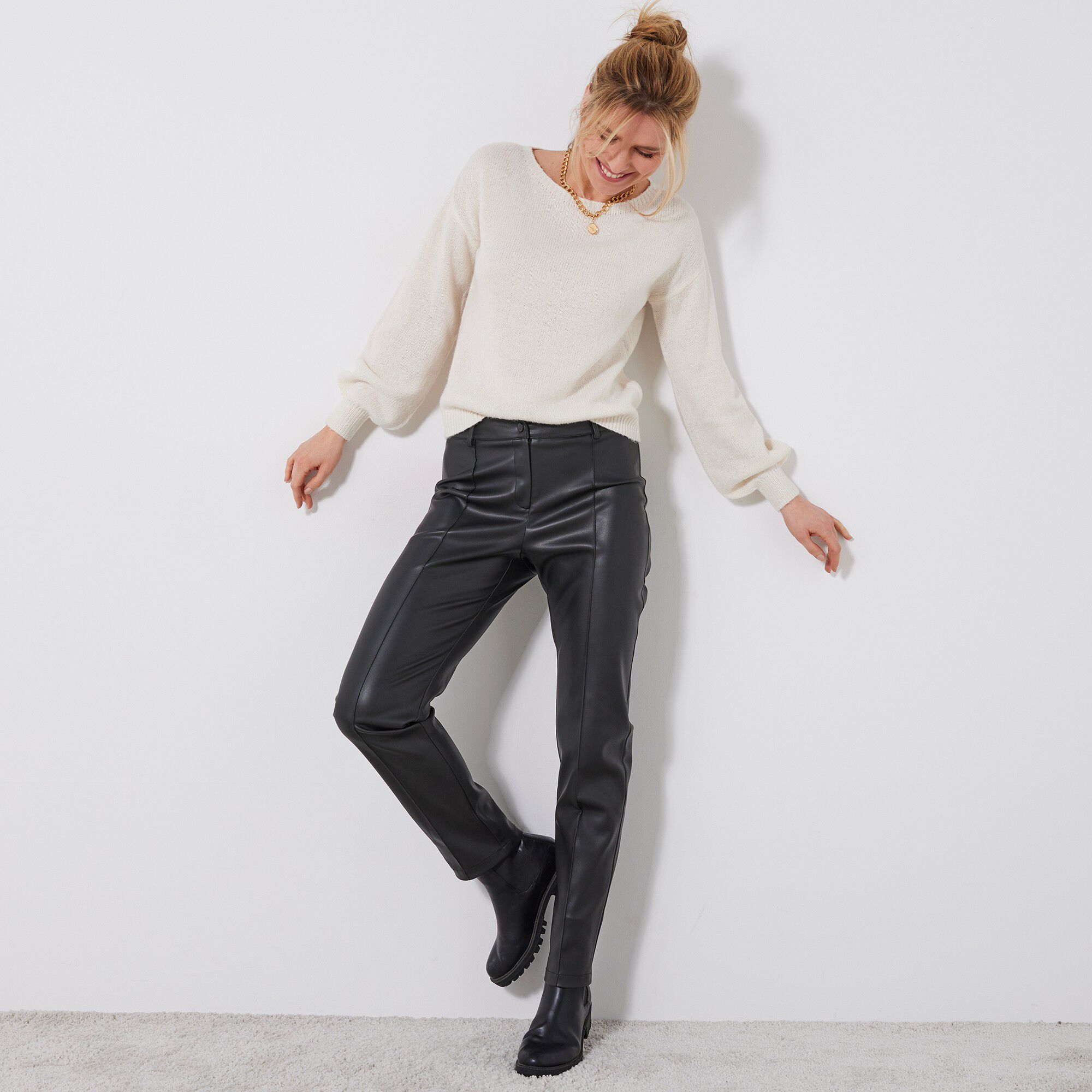Pantalon fuselé, aspect cuir(1)