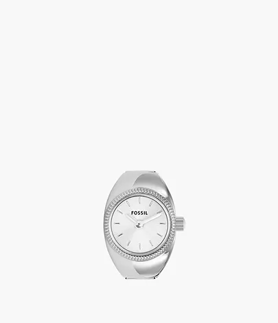 Fossil Ringuhr 2-Zeiger-Werk Edelstahl