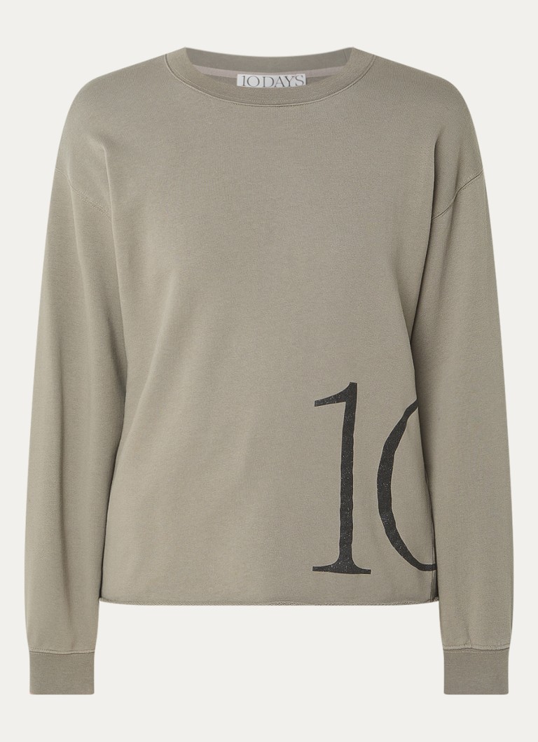 10DAYS  Sweater van biologisch katoen met logoprint