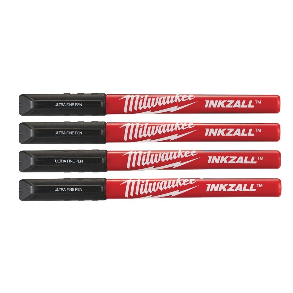 Pixuri negre cu vârf fin Milwaukee Accessories 48223164 INKZALL™ - 4 bucăți