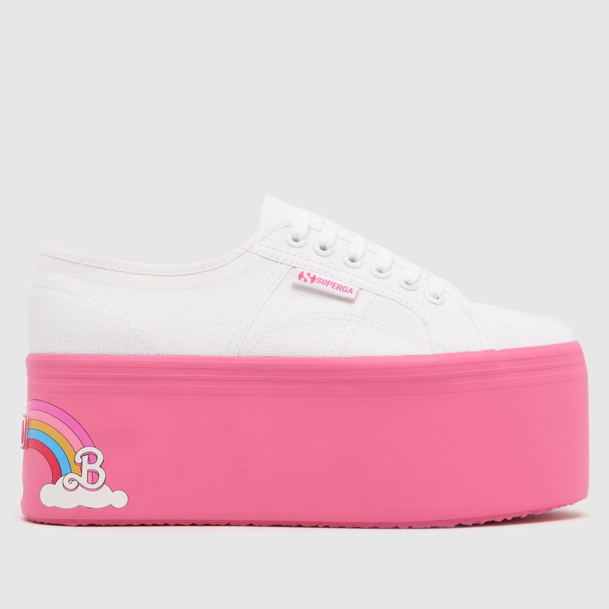 Superga 2802 Barbie Rainbow tornacipő fehér és rózsaszín színben
