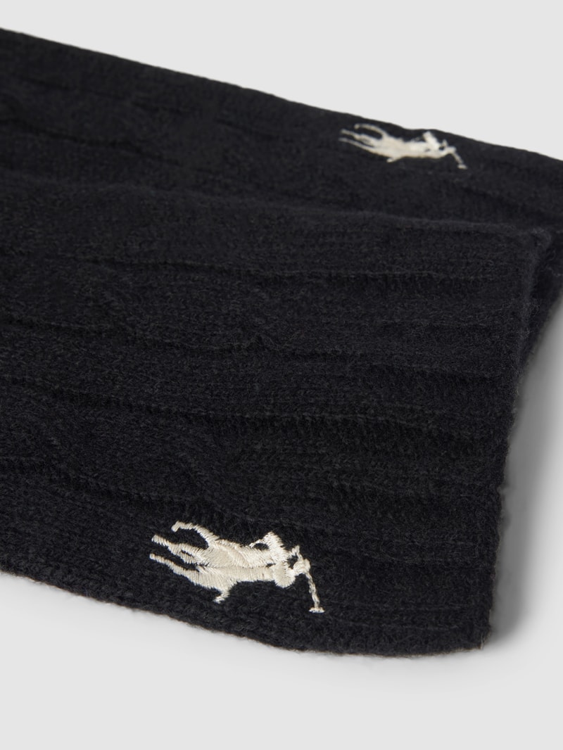 Handschuhe mit Label-Detail in schwarz