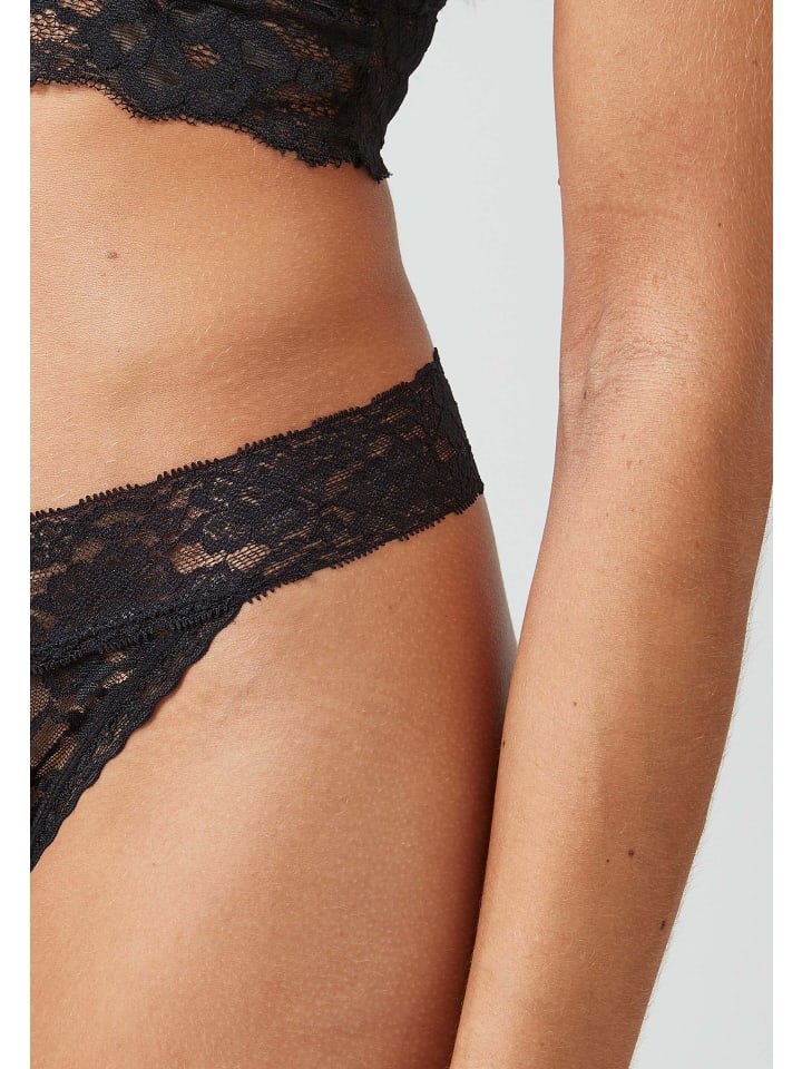 SNOCKS Tangas aus Spitze 3 Stück in Schwarz günstig kaufen