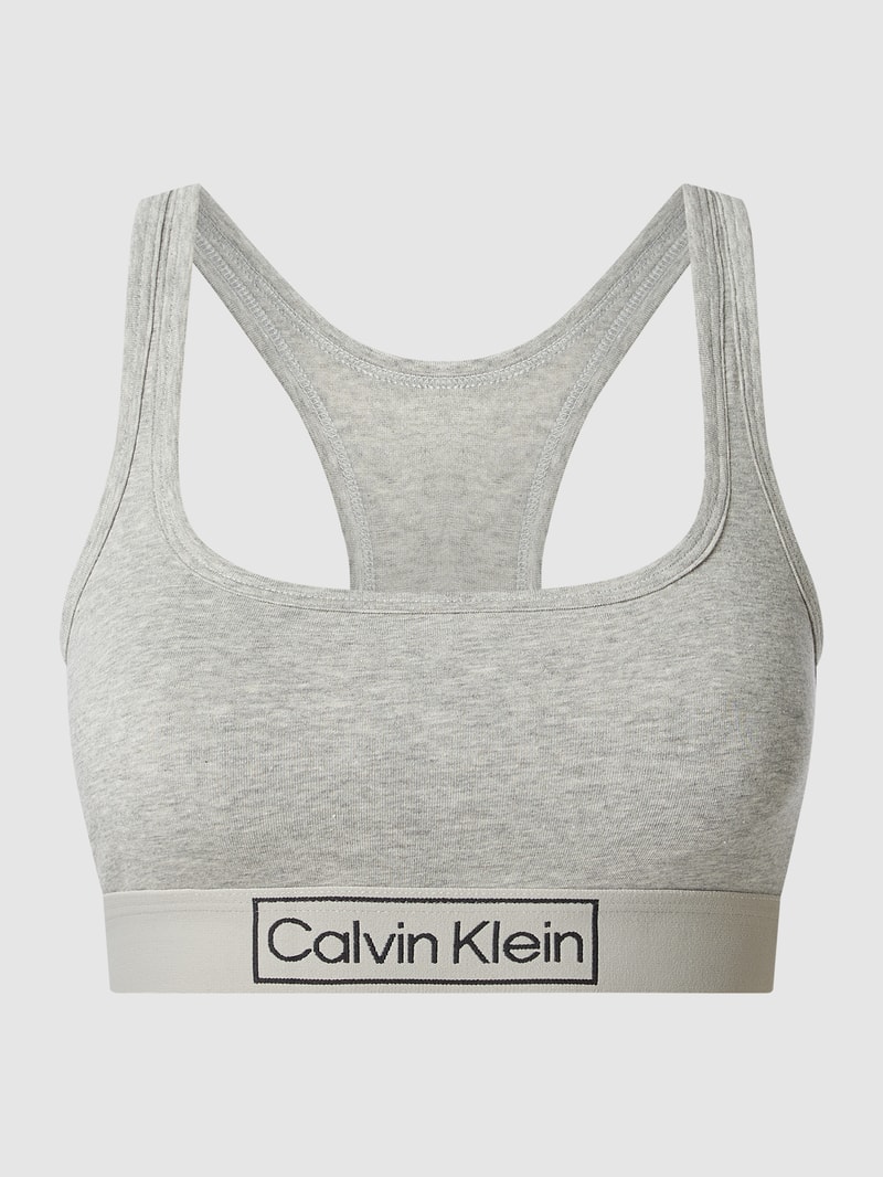 Bustier mit Logo-Bund in silber meliert