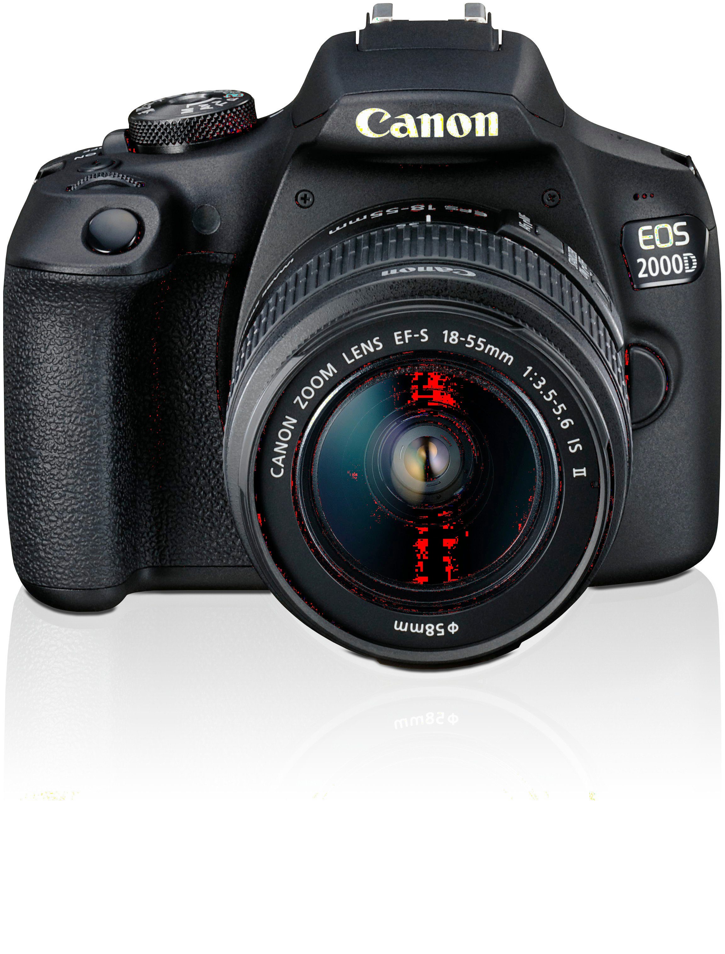 Canon EOS 2000D Kit Spiegelreflexkamera (EF-S 18-55 IS II, 24,1 MP, NFC, WLAN (Wi-Fi), inkl. EF-S 18-55 IS II Objektiv)