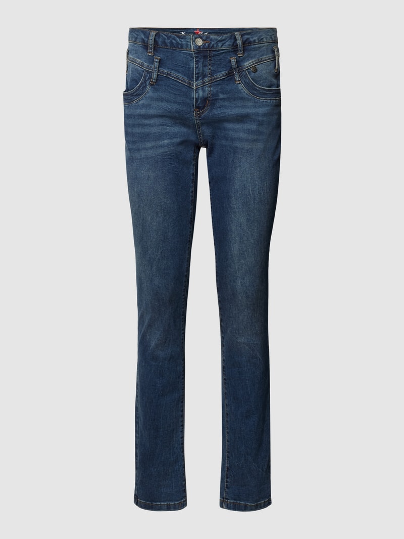 Regular Fit Jeans mit Label-Details Modell 'Florida' in blau