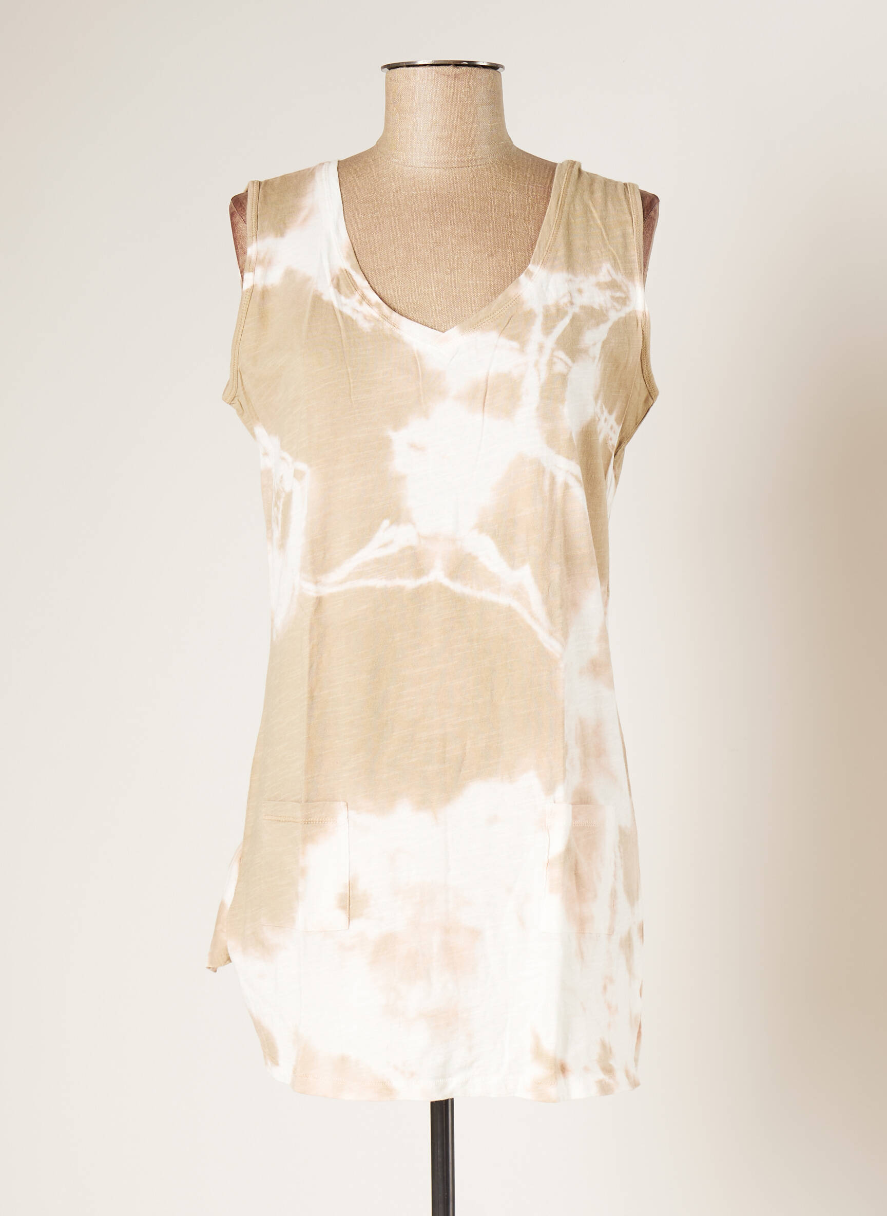 Blanc Boheme Tuniquesansmanche Femme couleur beige