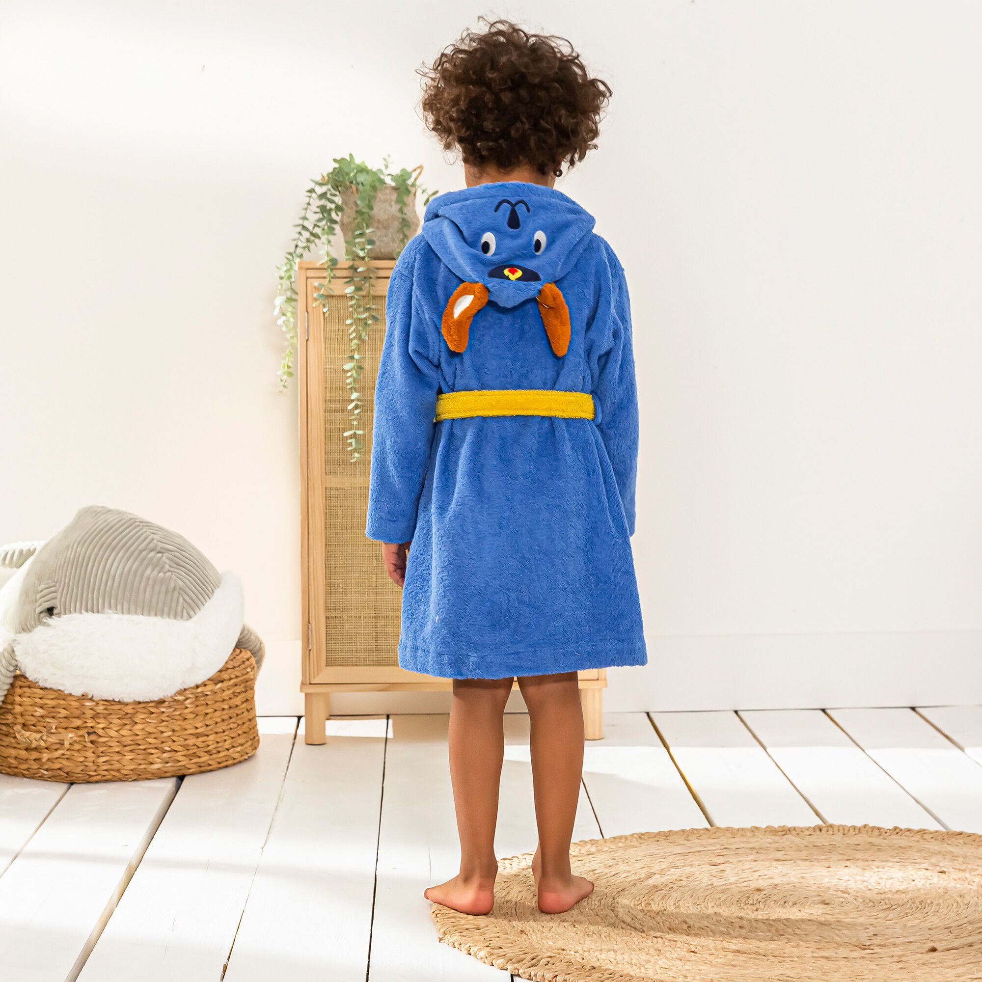 Peignoir de bain enfant Pin-pon à capuche éponge coton