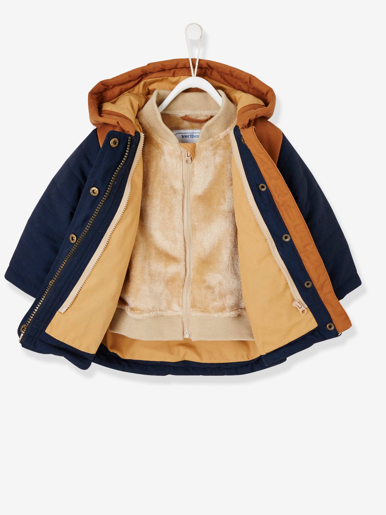 Vertbaudet 3-in-1 Jungen Baby Winterjacke, Recycling-Polyester - nachtblau