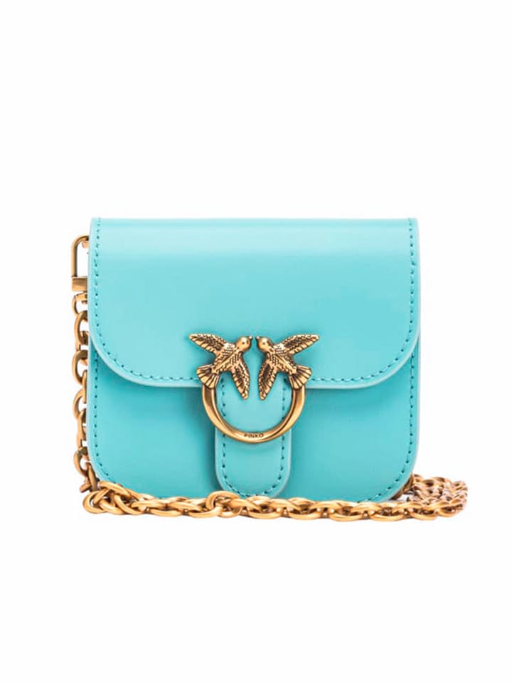Pinko Leder-Umhängetasche in Türkis - (B)12 x (H)10 x (T)5 cm günstig kaufen onesize