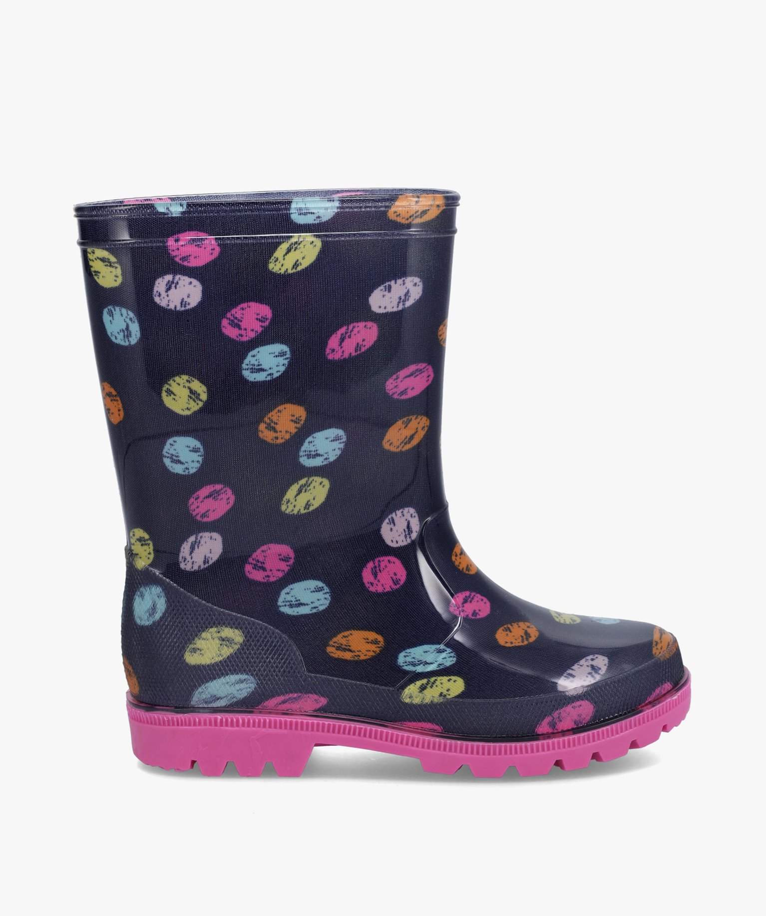 Bottes de pluie fille multicolores à pois marine | GEMO