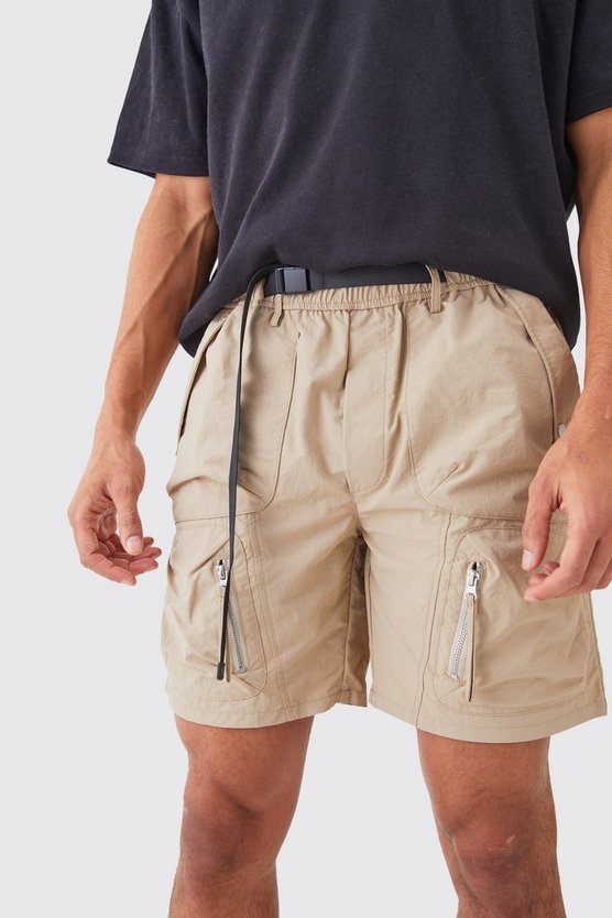 Elasticated Waist Relaxed Pocket Detail Shorts