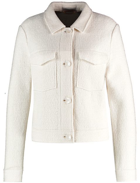 Kastige Blazerjacke in Bouclé-Optik