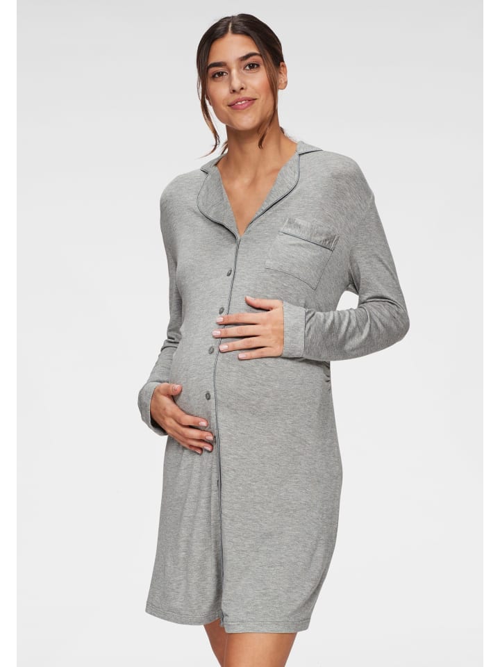 LASCANA Umstandsnachthemd in grau günstig kaufen 32/34