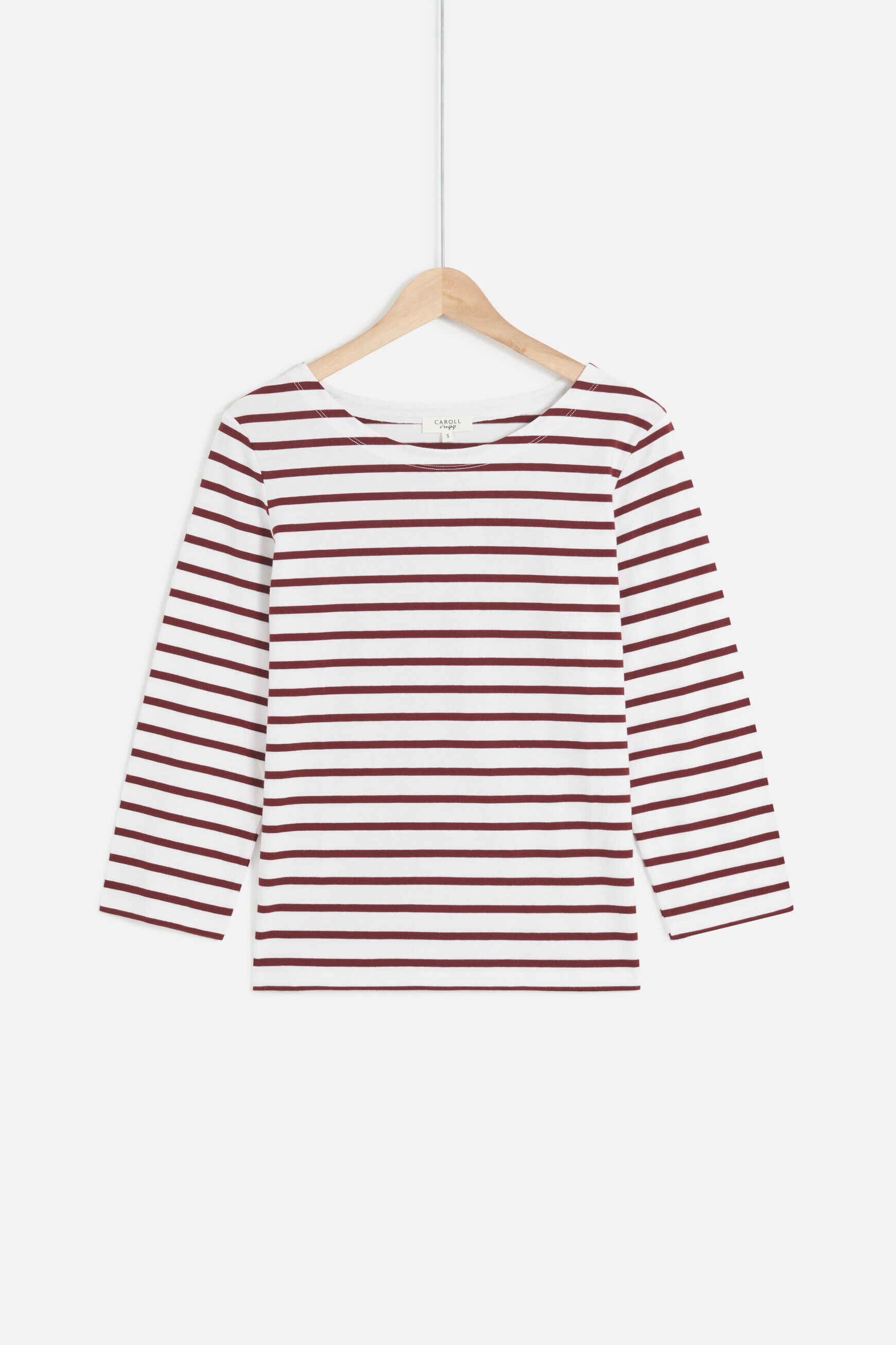 T-shirt trifine bordeaux femme