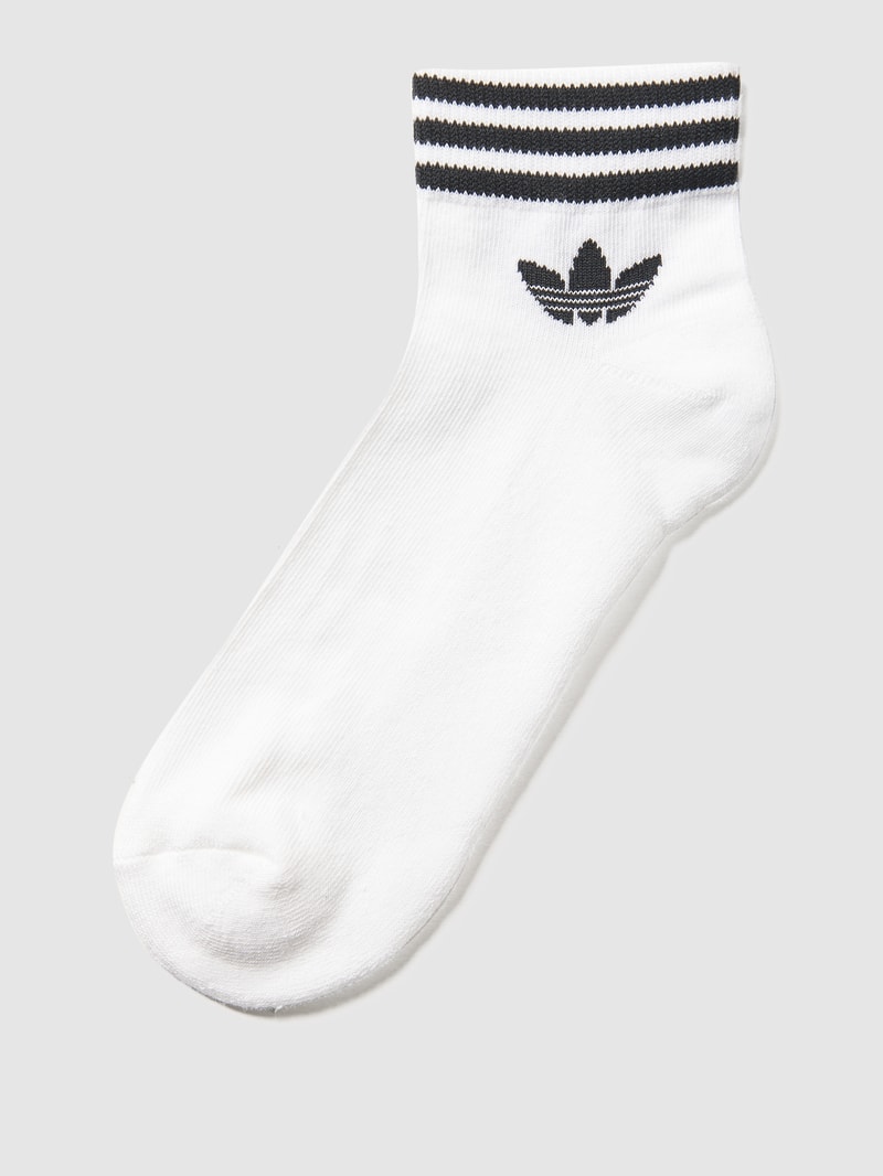 Sneakersocken aus elastischem Baumwoll-Mix im 3er-Pack in weiß