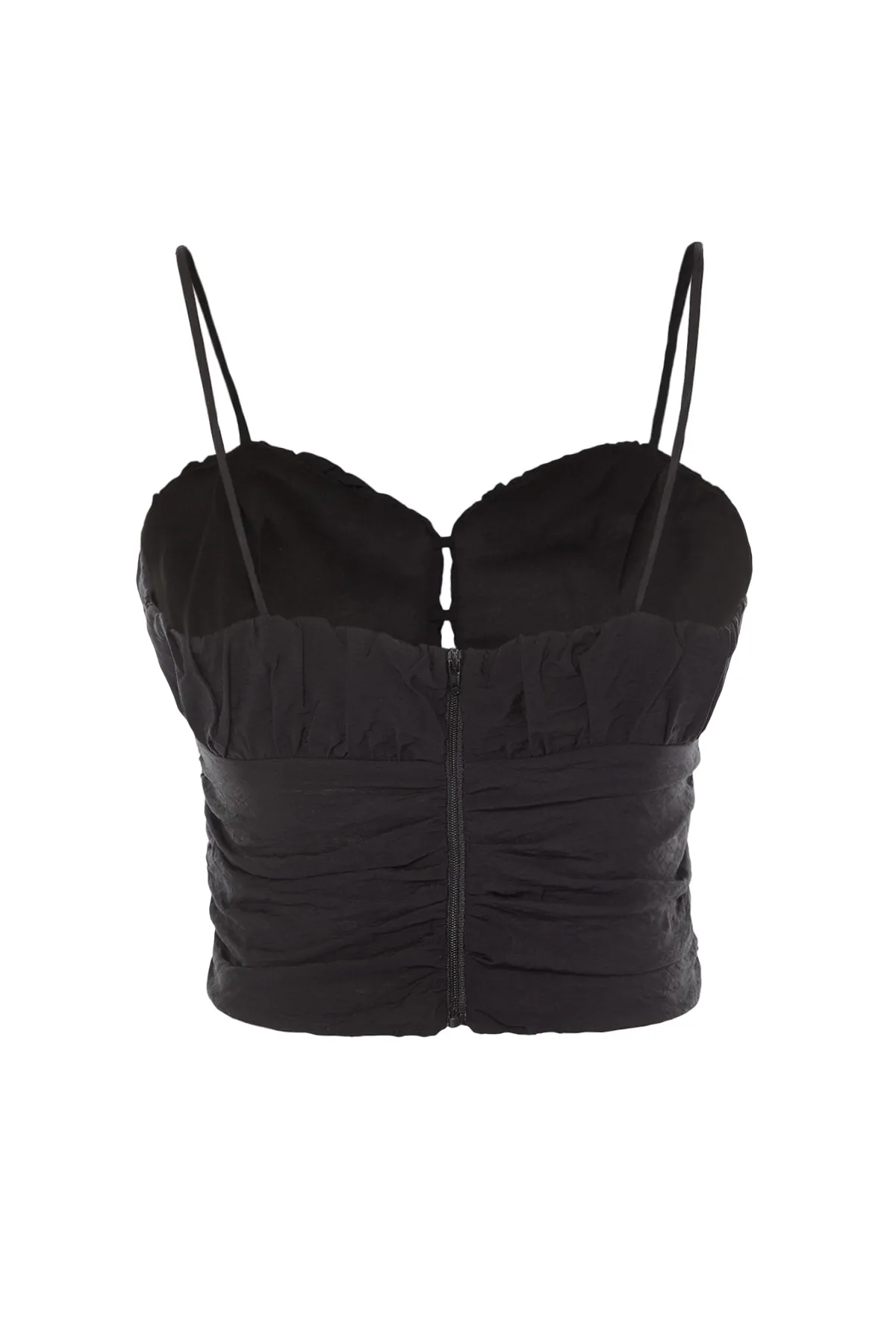 Trendyol Collection  Schwarzes, bauchfreies, gefüttertes Popeline-Bustier TPRSS22BS0060