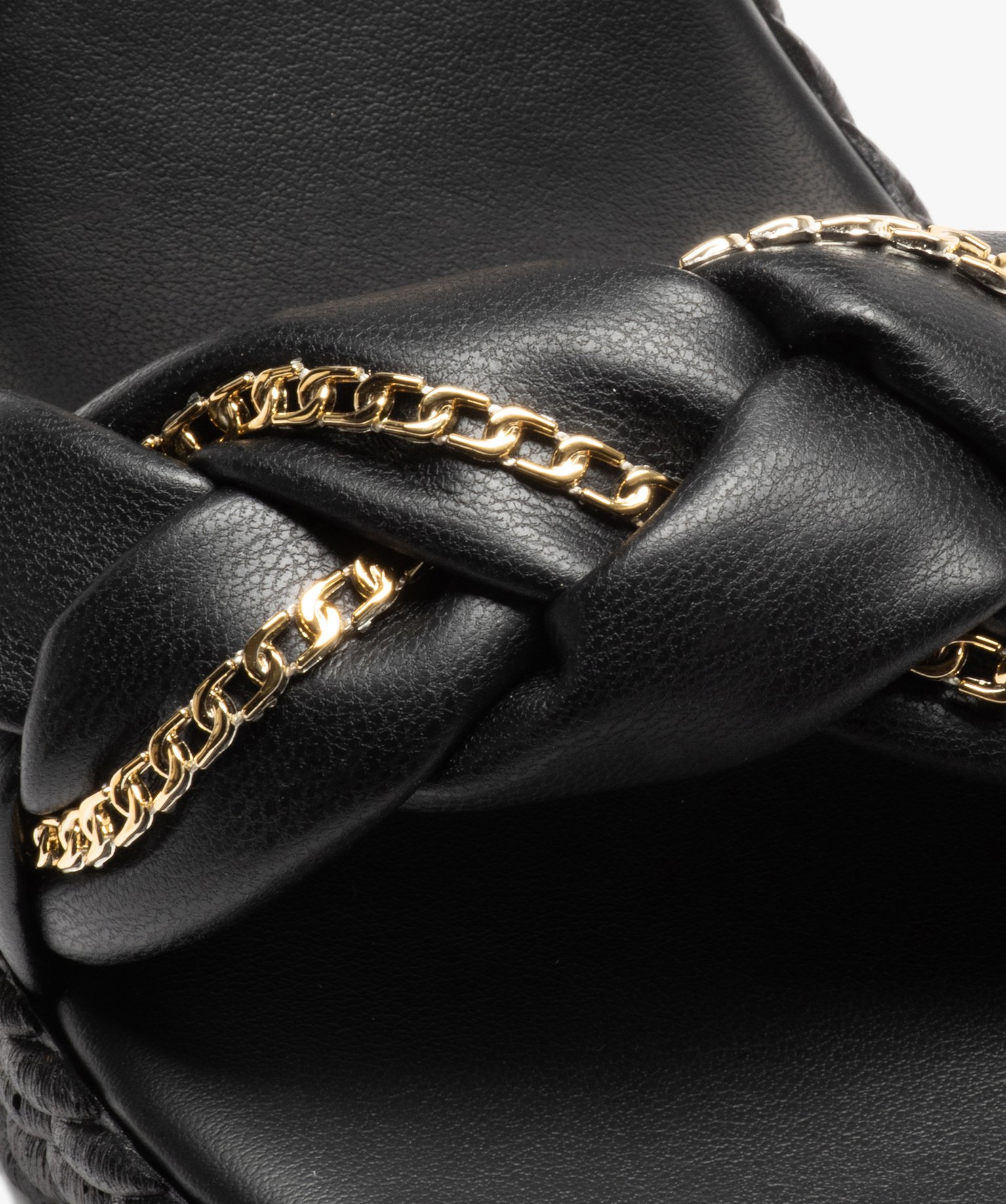 Mules femme compensées à brides tressées noir | GEMO