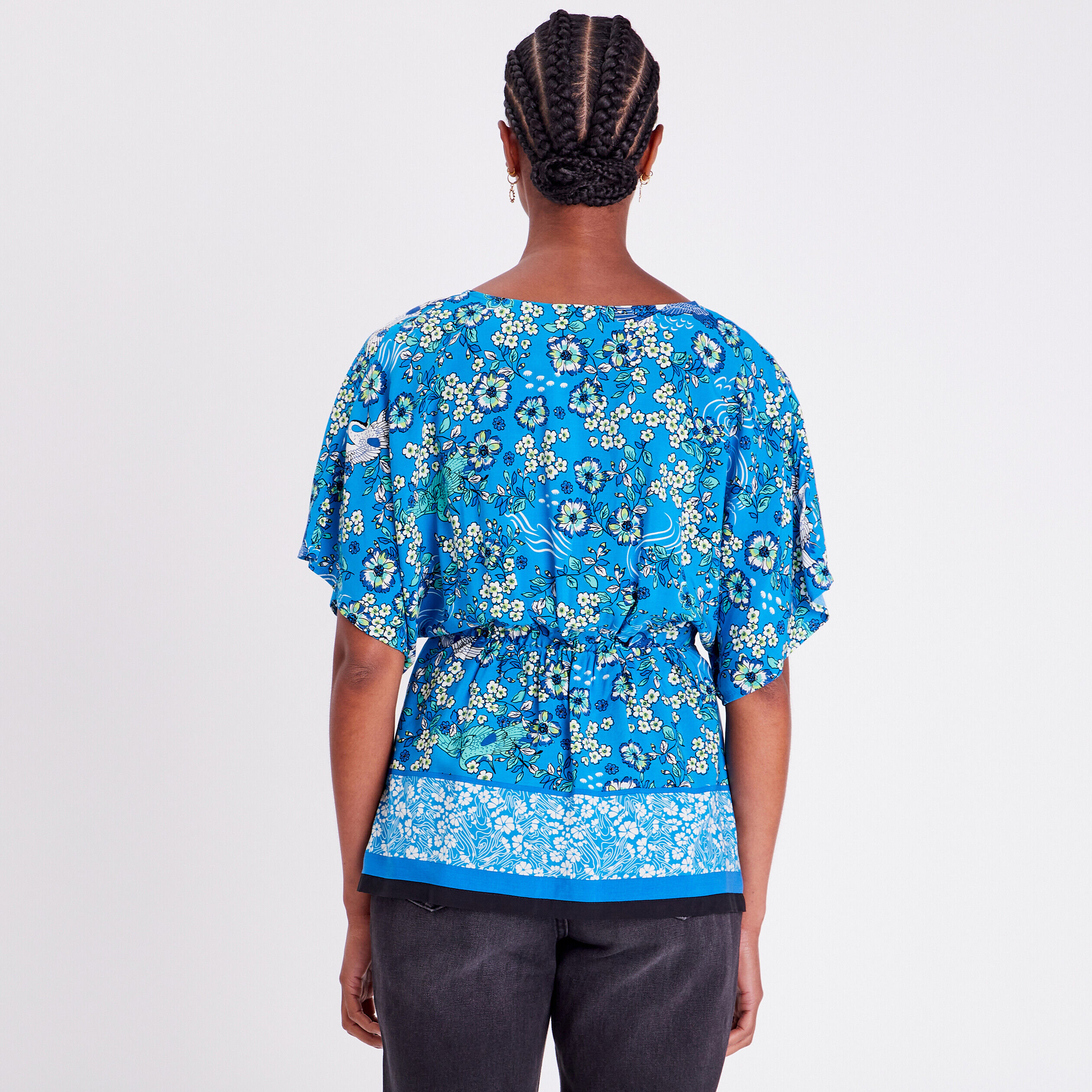 Blouse manches courtes bleu clair femme | Cache Cache