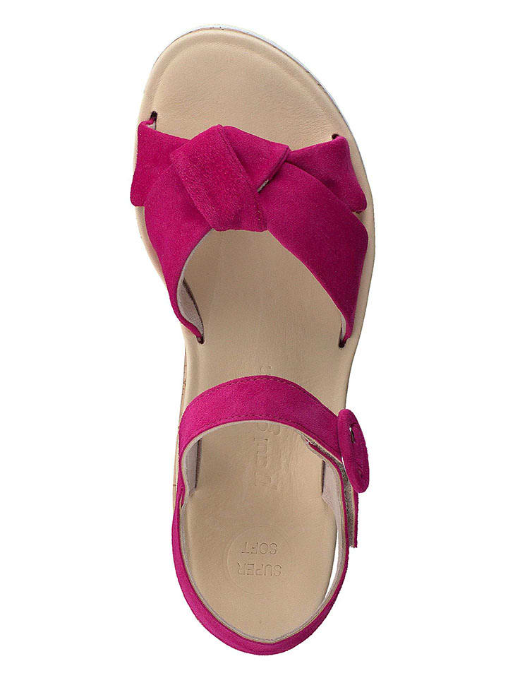 Paul Green Leder-Sandalen in Pink günstig kaufen