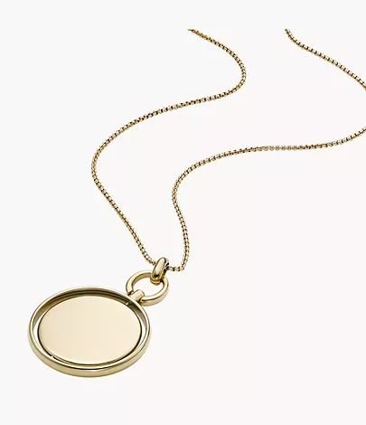 Fossil Kette Heritage Legacy Charm Anhänger Edelstahl goldfarben