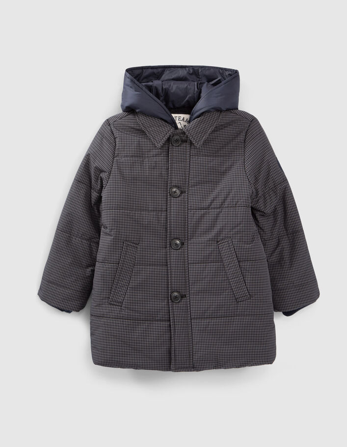 Trench doudoune marine nylon carreaux garçon