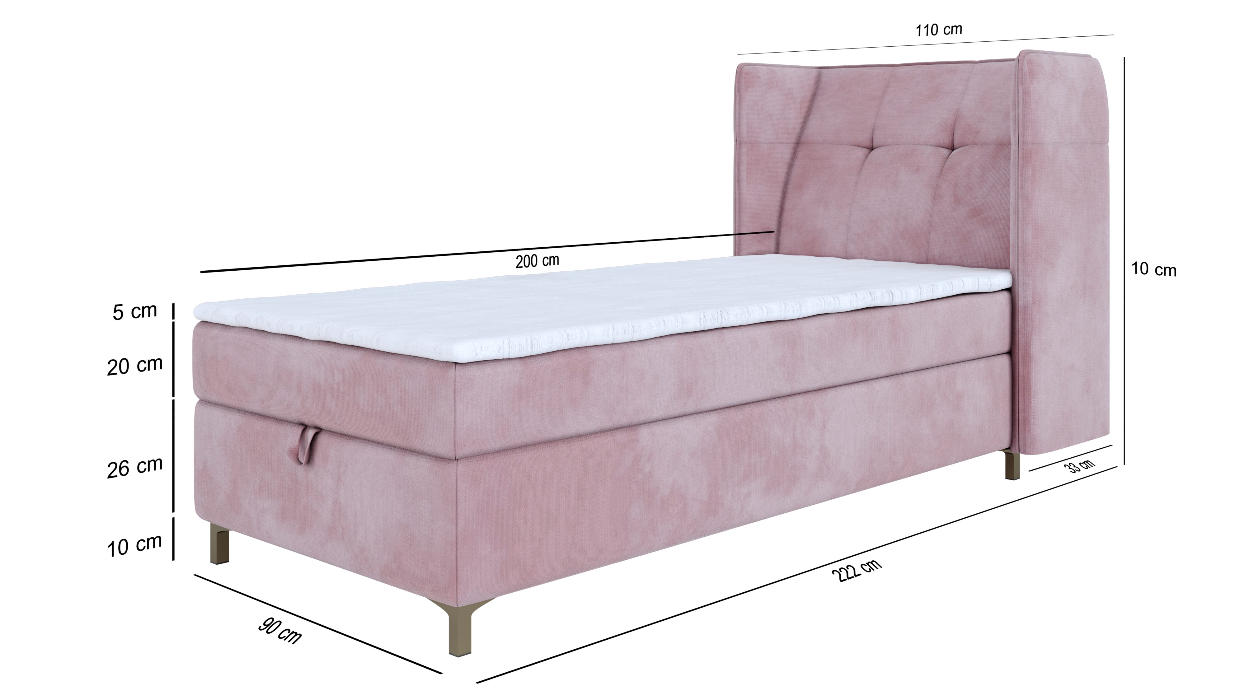 sofa4you Boxspringbett LOTOS in Samtstoff inkl. Bettkästen, inkl. Kaltschaumtopper