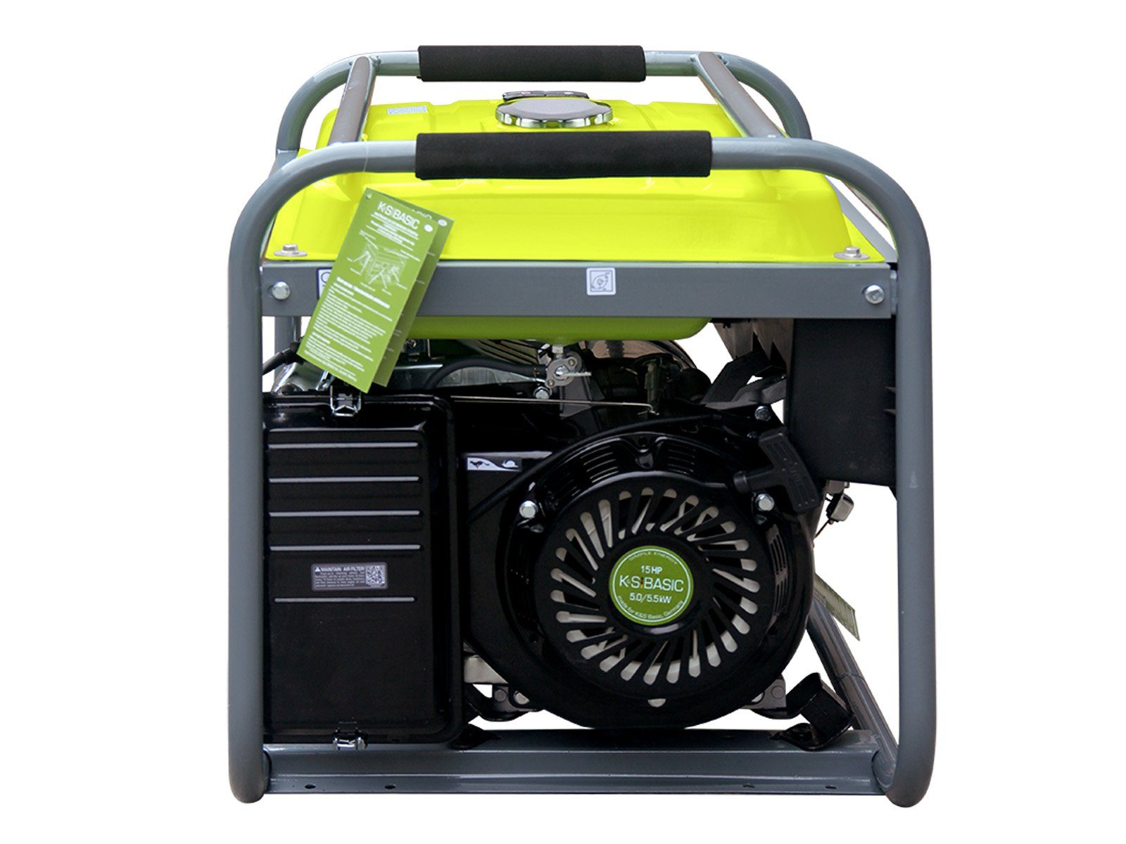 Könner & Söhnen Stromerzeuger KSB 6500C, 5,50 in kW, (Handanlasser, Motorleistung 15 PS, (AVR), 1-tlg., Steckdosen 1x16А, 1x32A (230V), Ausgangsspannung 12V), Kurzschlussschutz, Alternator mit Kupferwicklung.IP23M