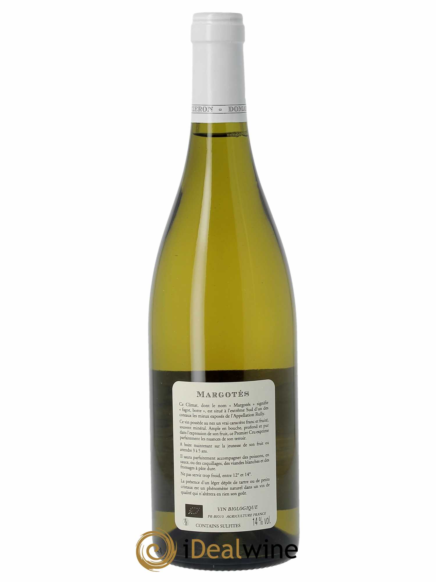 Rully 1er Cru Les Margotés Domaine de Villaine  2020 - Lot de 1 Bouteille