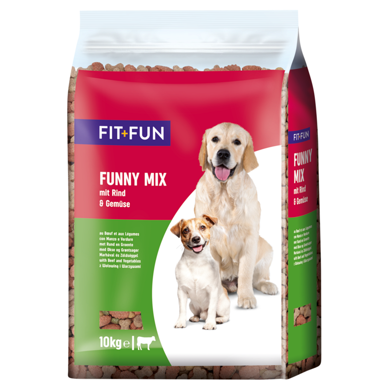 FIT+FUN Hundetrockenfutter FIT+FUN Trockenfutter Adult 10kg Rind & Gemüse