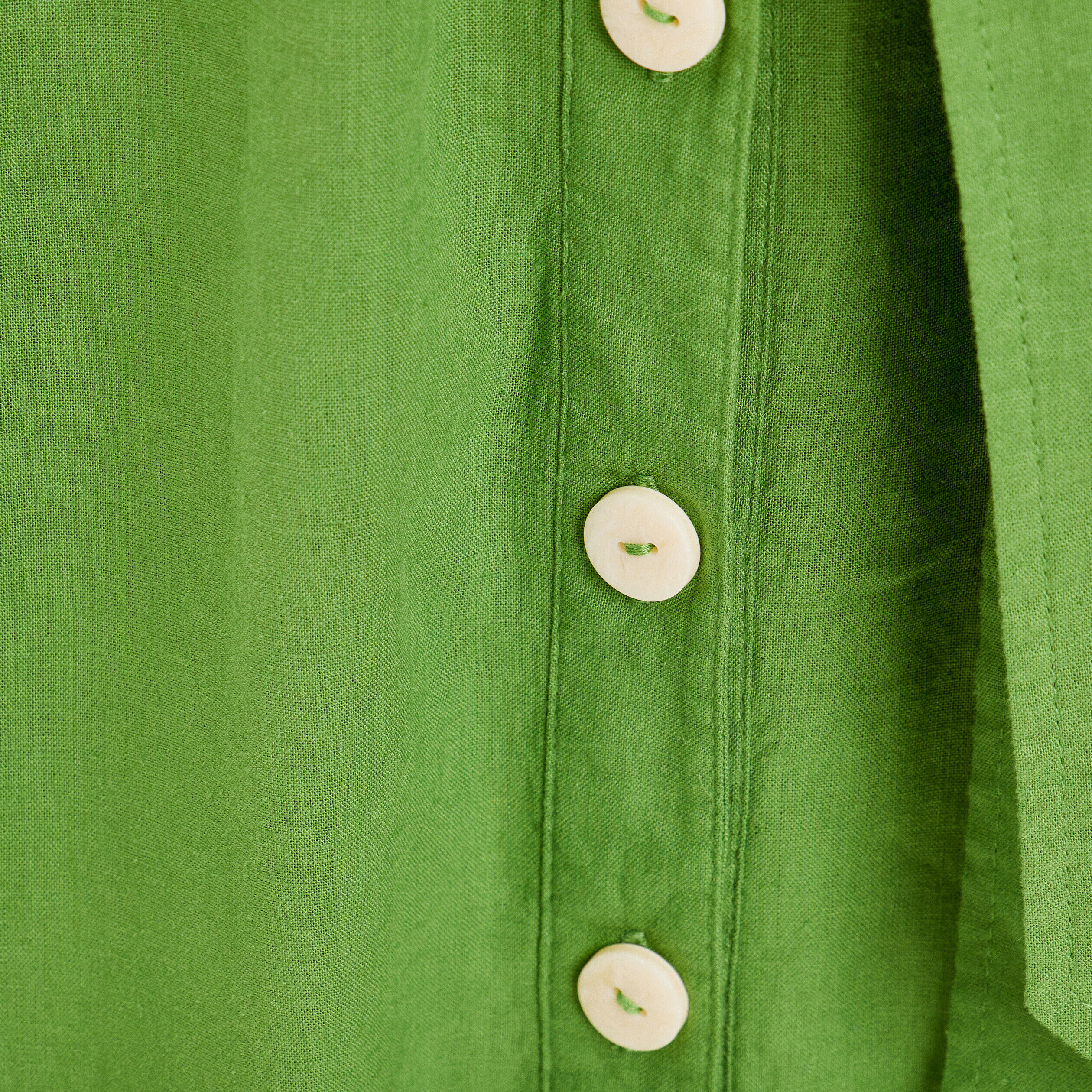 Robe boutonnée à manches courtes vert femme | Cache Cache