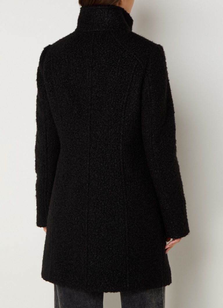 Textured taifun coat with side pockets