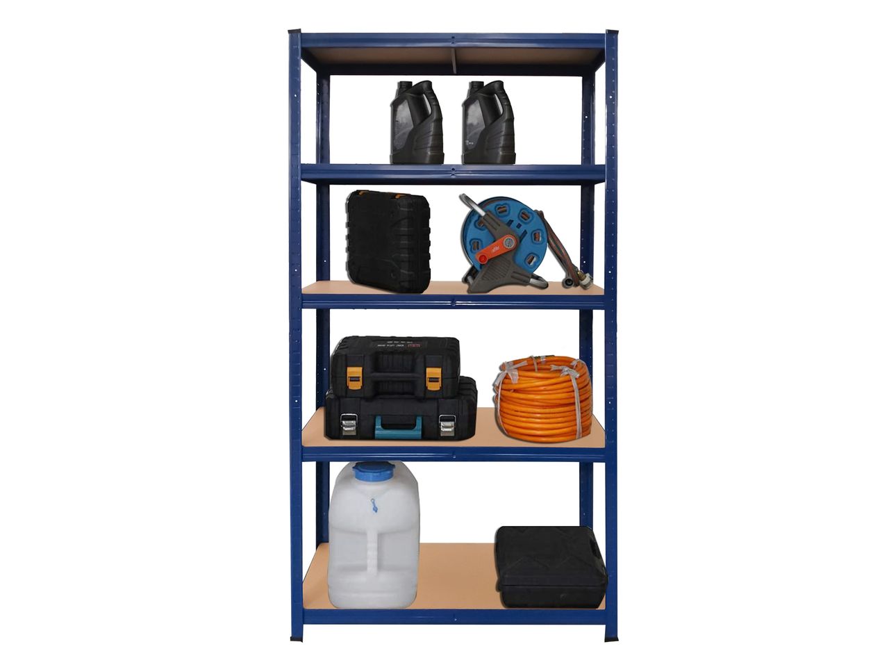 Kraft Werkzeuge Schwerlastregal / Kellerregal / Lagerregal, blau, 175 kg pro Boden
