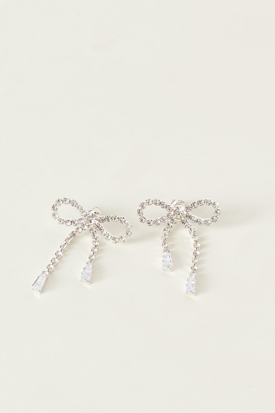 Rhinestone bow earrings