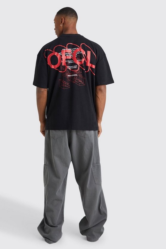 Oversize T-Shirt mit Official Text-Print