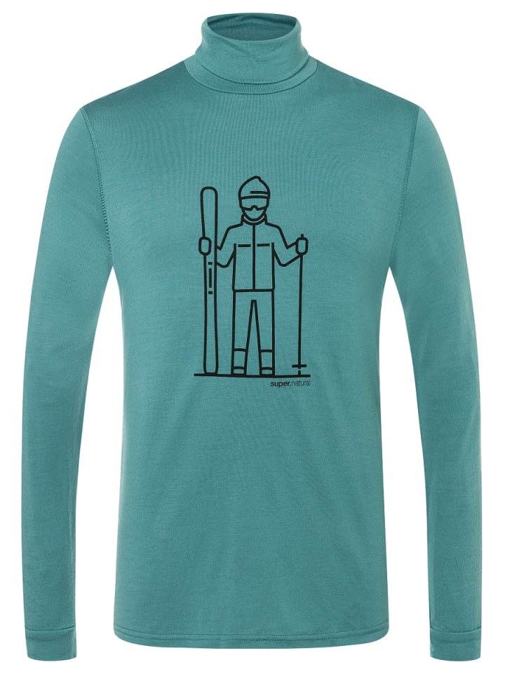 super.natural Merino Longsleeve M SKIEUR TURTLE in petrol günstig kaufen