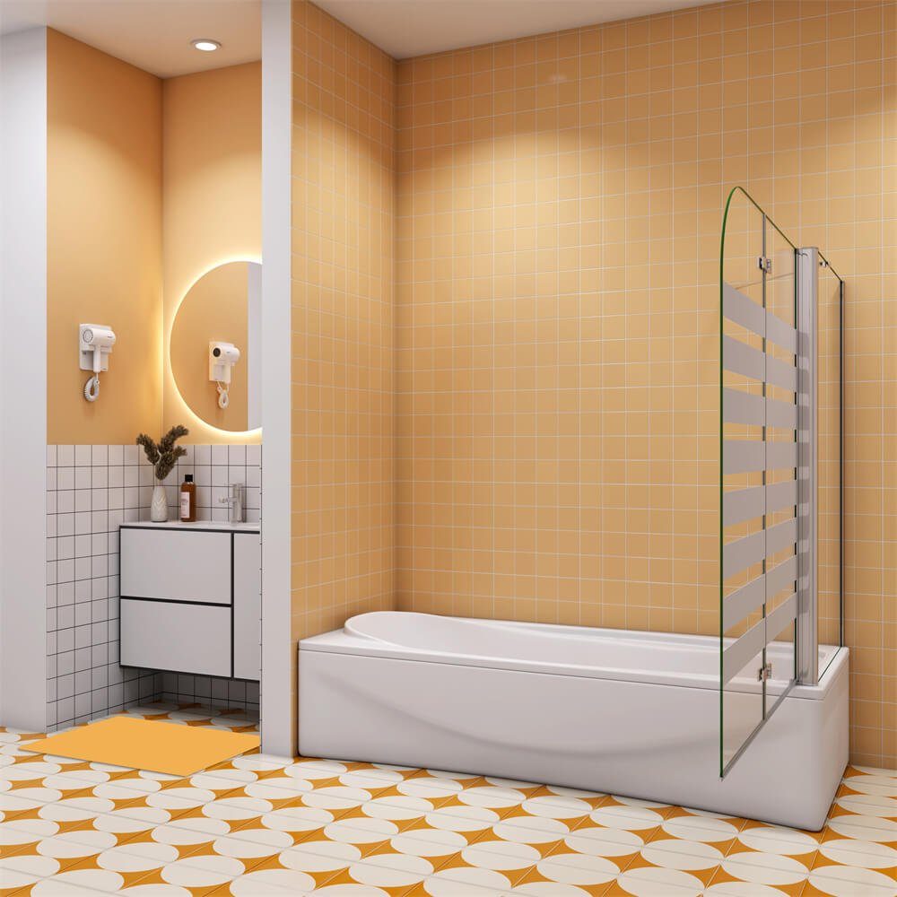 duschspa Badewannenaufsatz Faltwand Badewannenaufsatz mit Seitenwand Glaswand auf Badewanne, Einscheibensicherheitsglas, Sicherheitsglas, (Set), Glas, Breite 120cm