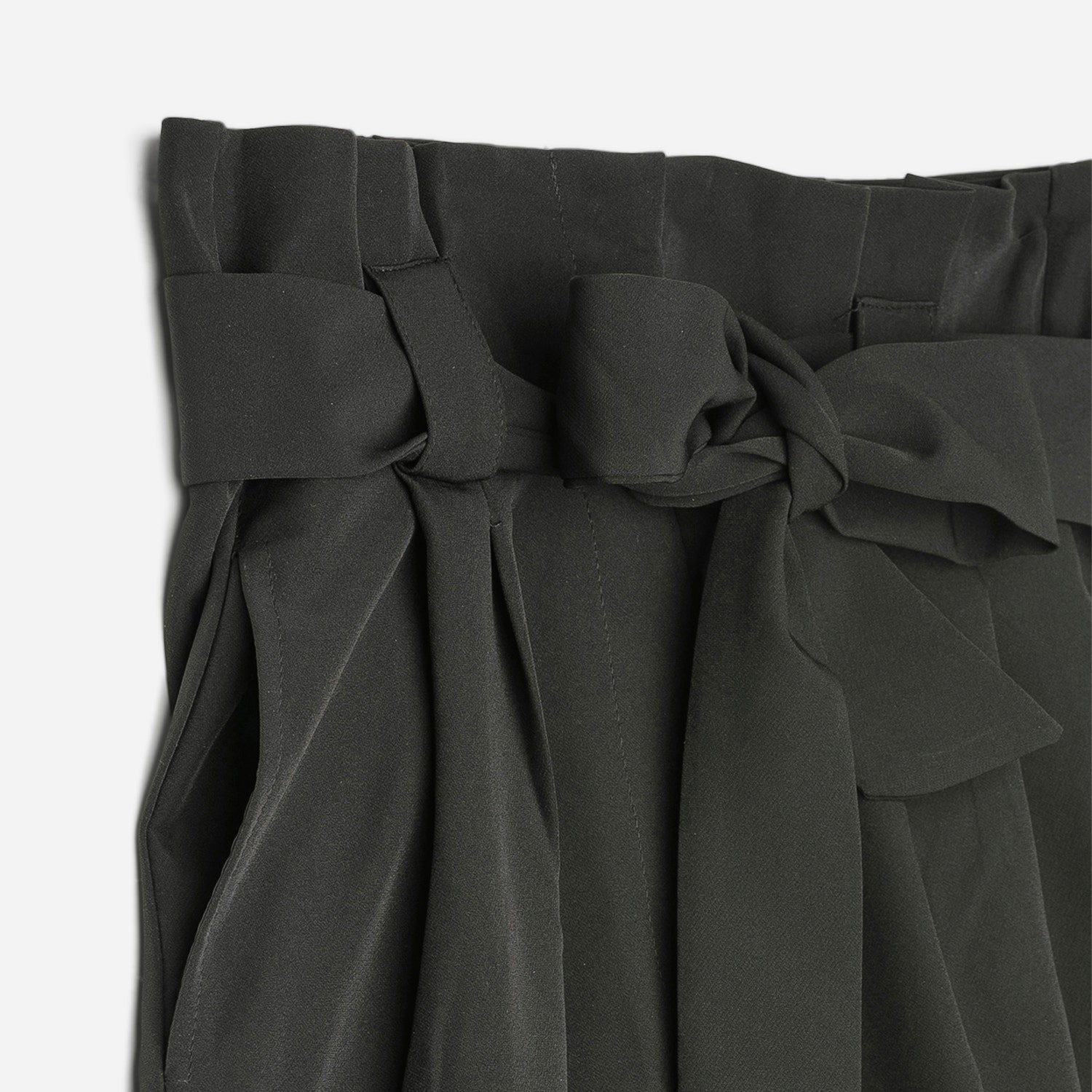 Pantalon taille haute TEXTO noir cropped et large